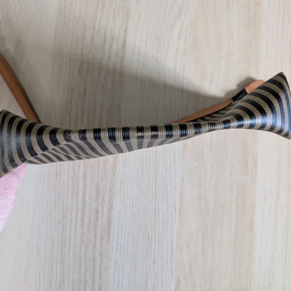 Fendi Black and Tan Striped Pouch